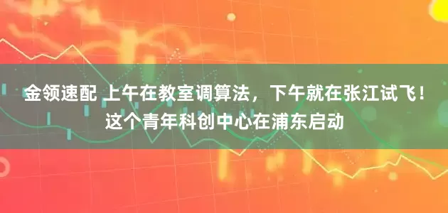 金领速配 上午在教室调算法，下午就在张江试飞！这个青年科创中心在浦东启动